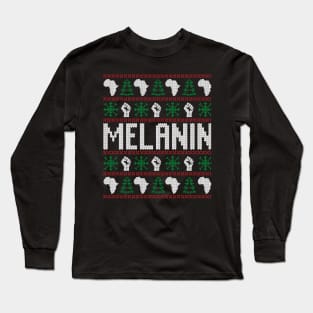 Melanin African American Ugly Christmas Sweater Long Sleeve T-Shirt